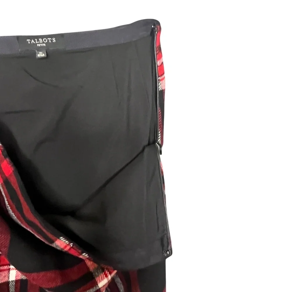 Talbots Petite Tartan Plaid‎ Mini Skirt Wool Blend Sz 8P Preppy Classic Academia